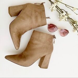 Forever21 faux suede tan ankle boots size 9